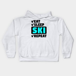 Eat, sleep, ski, repeat Kids Hoodie